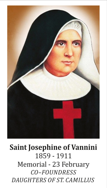 Saint Josephine of Vannini Prayer Card